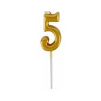 Tedaks 5 Gold Mum 13 Cm Büyük Boy Rakam Doğum Günü Pasta Süsleme