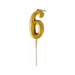 Tedaks 6 Gold Mum 13 Cm Büyük Boy Rakam Doğum Günü Pasta Süsleme