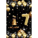 Tedaks 7 Yaş Gold Siyah Balon Seti Gold Rakamlı Doğum Günü Balonu Şık Parti Süsleme
