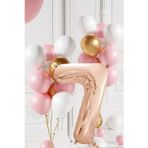Tedaks 7 Yaş Retro Gold Pembe Beyaz Balon Seti Rose Gold Rakamlı Doğum Günü Balonu Şık Parti Süsleme
