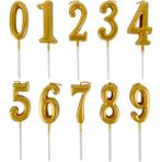 Tedaks 9 Gold Mum 13 cm Büyük Boy Rakam Doğum Günü Pasta Süsleme - 9 YAŞ