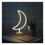 Tedaks Dekoratif Pilli Ay Tasarımlı 3D Neon LED Masa ve Gece Lambası