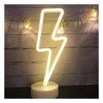 Tedaks Dekoratif Şimşek Şeklinde Pilli Neon LED Lamba Süs Masa Lambası