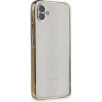 Tedarik Samsung Galaxy A04 Kılıf Razer Lensli Silikon - Gold Najmaddin