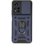 Tedarik Xiaomi Poco M4 Pro 5g Kılıf Pars Lens Yüzüklü Silikon - Lacivert Najmaddin