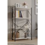 Tedarikcenter Metal Kitaplık 4 Raflı Ofis Kitaplığı Kitap Dosya Rafı 112 Cm Beyaz