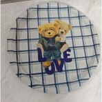 Teddy Bear Ayı Desenli Metal Tepsi - Mavi