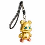 Teddy Bear Figürlü Anahtarlık, Gold Degrade Metalik Yüzey, Çanta Süsü, Kompakt Taşınabilir Aksesuar, 1 Adet FP-2902