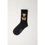 Teddy Desenli Soket Çorap Siyah - 36 - 40
