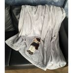Teddy Nakışlı Gri Welsoft Tv Battaniyesi 140X180CM - 140 x 180 cm