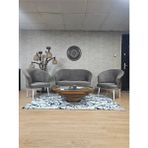 Teddy Takım Beyaz Boyalı Sivriltme Ayak Çay Seti Koltuk - Berjer , Balkon, Salon, Ofis Kahverengi Renk 40 x 125 Boyut/ebat - Çok Renkli