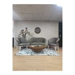 Teddy Takım Beyaz Boyalı Telli Ayak Çay Seti Koltuk - Berjer , Balkon, Salon, Ofis Kahverengi Renk 40 X 125 Boyut/Ebat