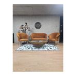 Teddy Takım Krom Kaplama Sivriltme Ayak Çay Seti Koltuk - Berjer , Balkon, Salon, Ofis Kiremit Renk 40 X 125 Boyut/Ebat