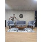 Teddy Takım Siyah Boyalı Sivriltme Ayak Çay Seti Koltuk - Berjer , Balkon, Salon, Ofis Gri Renk 40 x 125 Boyut/ebat - Çok Renkli
