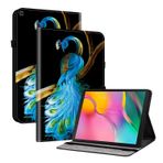 TEDTIKJT Samsung Galaxy Tab A 10.1 inç 2019 SM-T510 T515 Tablet Kılıfı Kristal Desenli Deri Kapaklı Standlı Koruyucu Kılıf Samsung Galaxy Tab A 10.1 2019 için Kapak, Mavi Tavus Kuşu
