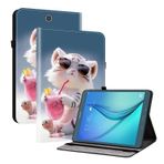 TEDTIKJT Samsung Galaxy Tab A 9,7 inç SM-T550 T555 için Kılıf Tablet Kılıf PU Deri Kapaklı Stand Samsung Galaxy Tab A 9,7 inç için Boyalı Desen Kılıf, Karikatür Küçük Kaplan