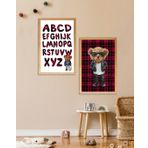 Tedy Bear Harfler Öğretici Bebek & Çocuk Odası Özel Tasarım Mdf Tablo Seti 2 Parça (30x40 Cm)