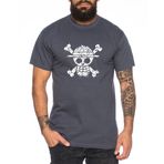 Tee Kiki Logo Used - Erkek Tişört Straw Hat Luffy Zoro One Monkey D. Korsan Ace Piece Goku Anime Ruffy, Koyu gri., XXL