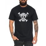Tee Kiki Logo Used - Erkek Tişört Straw Hat Luffy Zoro One Monkey D. Korsan Ace Piece Goku Anime Ruffy, Siyah, L