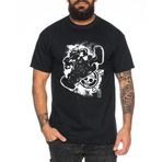 Tee Kiki Luffy Fly - Erkek Tişört Straw Hat Luffy Zoro One Monkey D. Korsan Ace Piece Goku Anime Ruffy, Siyah, L