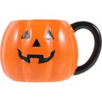 TeeMood Halloween 3D Bal Kabağı 3D Tasarım Kupa Bardak Hediyelik Seramik Kupa - Turuncu