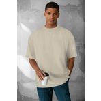 Teenage Millionaire 1 Adet Erkek Taş Renk Basic Düz Baskısız Oversize Salas Loose Fit T-shirt