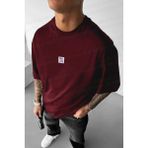 Teenage Millionaire Erkek Bordo Oversize Free Life Bisiklet Yaka Truvakar Kol T-Shirt Günlük Stil - 2XL