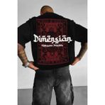 Teenage Millionaire Erkek Oversize Salaş Siyah Kabaran Baskılı T-Shirt Truvakar Kol Günlük Stil - XL