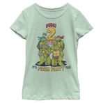 Teenage Mutant Ninja Turtles Kız Çocuk Ninja Doğum Günü 2 Tişört, Mint, X-Large
