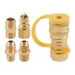 TEENGSE 3/8 "Doğalgaz Hızlı Bağlantı Parçaları, Propan Gazlı Izgara Hızlı Bağlantı Adaptörü kiti, LP Gaz Propan Hortumu Hızlı Bağlantı Seti, Gaz Izgarası için Pirinç Boru Bağlantısı, Veranda Isıtıcı
