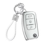 Teenpull Anahtarlıklı anahtar kılıfı, Ford Focus Mondeo Galaxy Fiesta Kuga Mustang Edge Fusion C-Max S-Max MK4 için uygun, mücevher anahtarlıklı anahtar kılıfı, araba aksesuarı