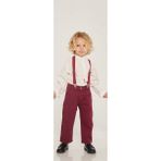 Teeny Weeny Erkek Çocuk Denim Pantolon Gömlek 3 Lü Alt Üst Takım (Askı Dahildir) - 3 - 4 Yaş - 12R-Bordo