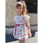 Teeny Weeny Kız Çocuk Çiçek Desenli Bağlama Detaylı %100 Pamuk Balon Elbise - 4 - 5 Yaş - Çok Renkli