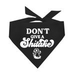 Tees & Tails Don't Give A Shitake Komik Mantar Köpek Bandana (Siyah, OS 1115)