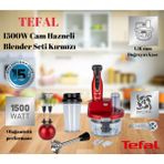 Tefal 1500W Cam Hazneli Blender Seti Kırmızı
