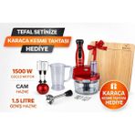 Tefal 1500W Çok Fonksiyonlu Blender Seti – Cam Hazneli, 1.5l + Karaca Kesme Tahtası Hediye - Kırmızı