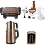 Tefal Bakır Elektrikli Çeyiz Seti 1000 W Güçlü Blender, Tost Makinesi ve Çay Makinesi - Rose Gold