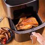 Tefal Easy Fry+ Yağsız Fritöz Airfryer 6,5 Litre Geniş Hacim Hava ile Kızartma & Izgara & Buharlı Pişirme, Onerous lambader hediye - Siyah