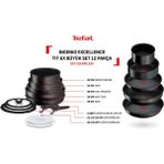 Tefal Ingenio Excellence 6X Büyük Tava Tencere Seti - 12 Parça - Siyah - 26/28 cm Tava + 28cm Wok tava + 24cm kısa tencere + 22cm derin tencere + 2 adet çıkarılabilir sap + 22/24cm plastik kapak + 22/24/28 cm cam kapak