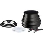 Tefal Ingenio Excellence Titanyum 6x 12 Parça Büyük Tava Tencere Seti - 2100129607 - Siyah - 26/28 cm Tava + 28cm Wok tava + 24cm kısa tencere + 22cm derin tencere + 2 adet çıkarılabilir sap + 22/24cm plastik kapak + 22/24/28 cm cam kapak