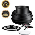 Tefal Ingenio Explore Fusion Core 9X Büyük Set Titanyum Kaplama 20x22x24 cm 10 Parça Siyah