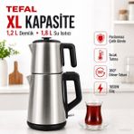 Tefal Magic Tea Xl Inox Paslanmaz Çelik 1650 W Çay Makinesi Gizli Rezistans 1.8 L - Aile Boyu Kapasite - Sıcak Tutma, Damlatmaz Servis ve 360° Döner Taban - Gri