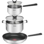 Tefal Optispace 3 Parça Tencere - Açık Gri - set