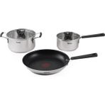 Tefal Optispace 5x G737S544 Tencere Seti 3 Parã§a - Kalın Tabanlı, Indüksiyon Uyumlu, Bulaşık Makine - Gümüş
