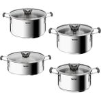 Tefal Optispace 8 Parça Çelik Tencere Seti İndüksiyon Uyumlu Gümüş Renkli Ergonomik Tasarım