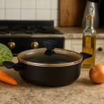 Tefal SimplyClean Basık Tencere Titanyum Kaplama 24 cm Siyah Renkli Ergonomik Tasarım