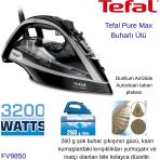 Tefal Siyah Pure Max 3200 W Buharlı Ütü + Dijital Mutfak Tartısı Hediye