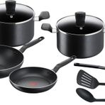 Tefal Super Cook B459S984 tencere, 9 parça, tava 24 cm + Wok 28 cm + tencereler 22/24 cm + tencere, indüksiyon yok, yapışmaz kaplama, ergonomik sap, süper pişirme