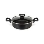 Tefal Titanium 3X Force 24 Cm Kapaklı Kısa Tencere Siyah