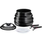 Tefal Titanyum 1x Büyük Set 12 Parça Tava Tencere Seti- Karaca Kesme Tahtasıhediyeli - Siyah